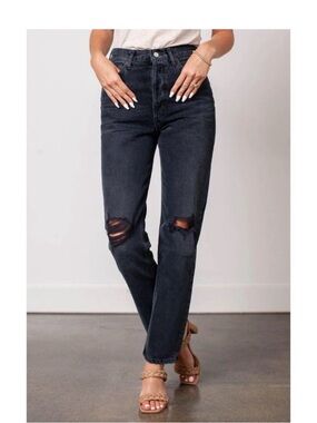 AGOLDE 90s pinch waist distressed jeans 25 black